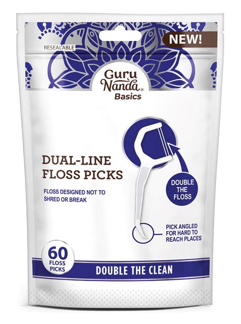 GURU NANDA BASICS DUAL-SLICKERS  FLOSS PICKS  60 CNTS