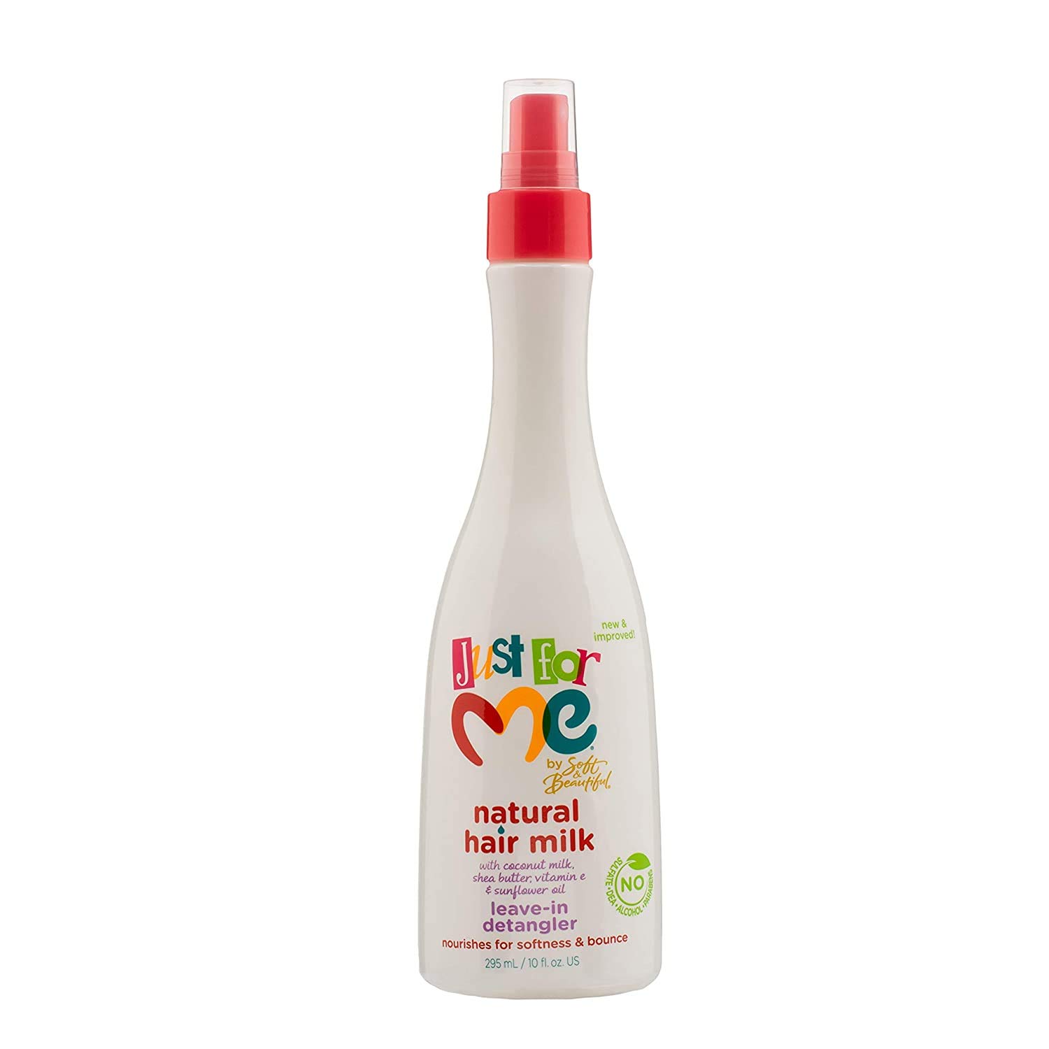JUST FOR ME NATURAL HAIR MILK NOURISHING MOISTURIZING LEAVEIN DETANGLER HAIR SPRAY, 10 FL OZ