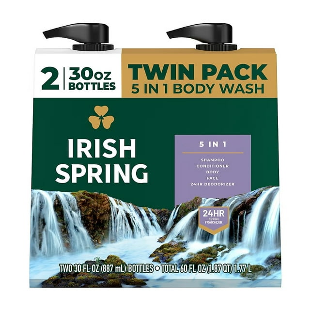 IRISH SPRING TWIN PACK 5 IN BODY WASH 2 × 30  FL OZ 