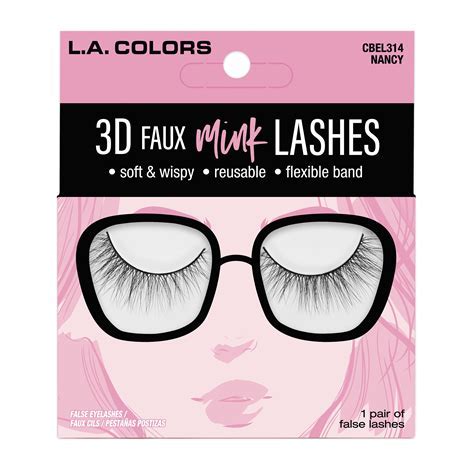 L.A. COLORS 3D FAUX MINKS LASHES  BOXED-NANCY  1 PAIR 