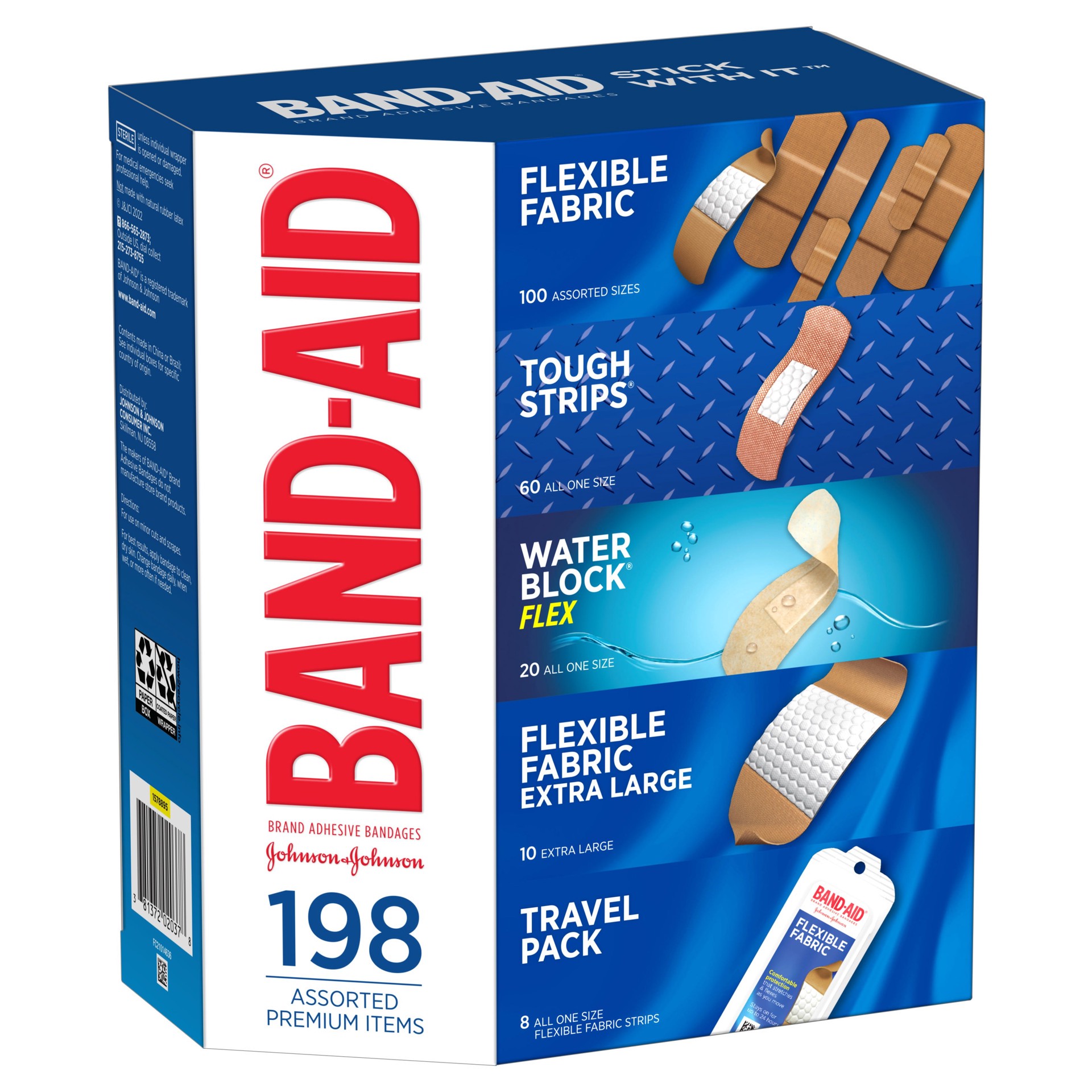 JOHNSON- JOHNSON BAND - AID ADHESIVE BANDAGES 198 COUNTS 