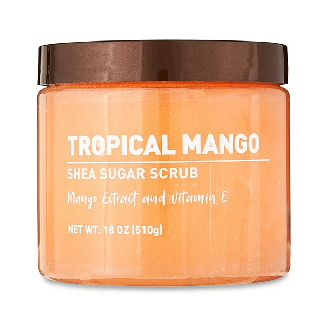 TROPICAL MANGO SHEA SUGAR SCRUB MANGO EXTRACT AND VITAMIN E NET WT.18oz (510mg)