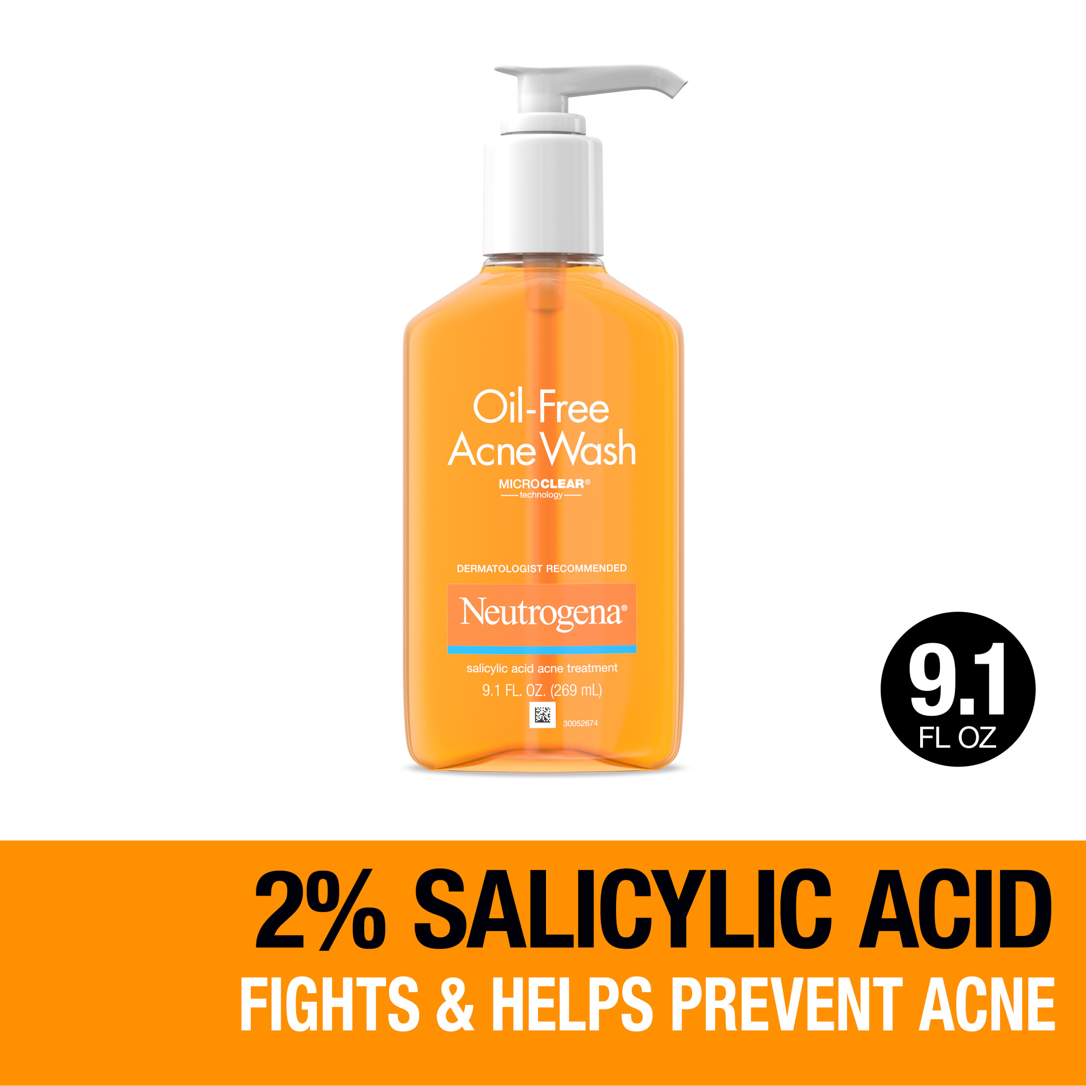NEUTROGENA OILFREE SALICYLIC ACID ACNE FIGHTING FACE WASH, 9.1 FL. OZ