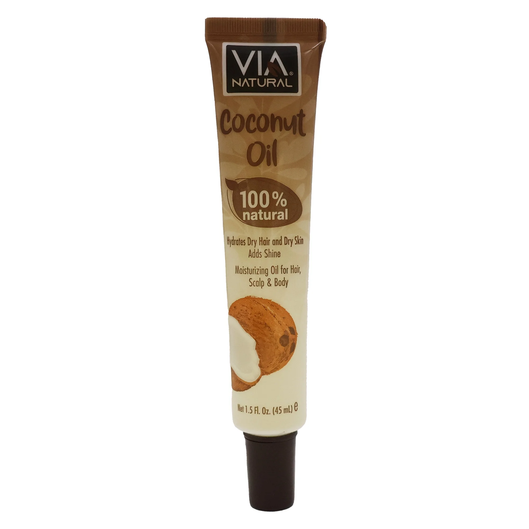 VIA NATURAL COCONUT OIL 100% NATURAL NET 1.5 Fl. OZ (45ML)