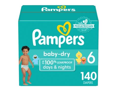 PAMPERS BABY-DRY SIZE 6 140 DIAPERS 