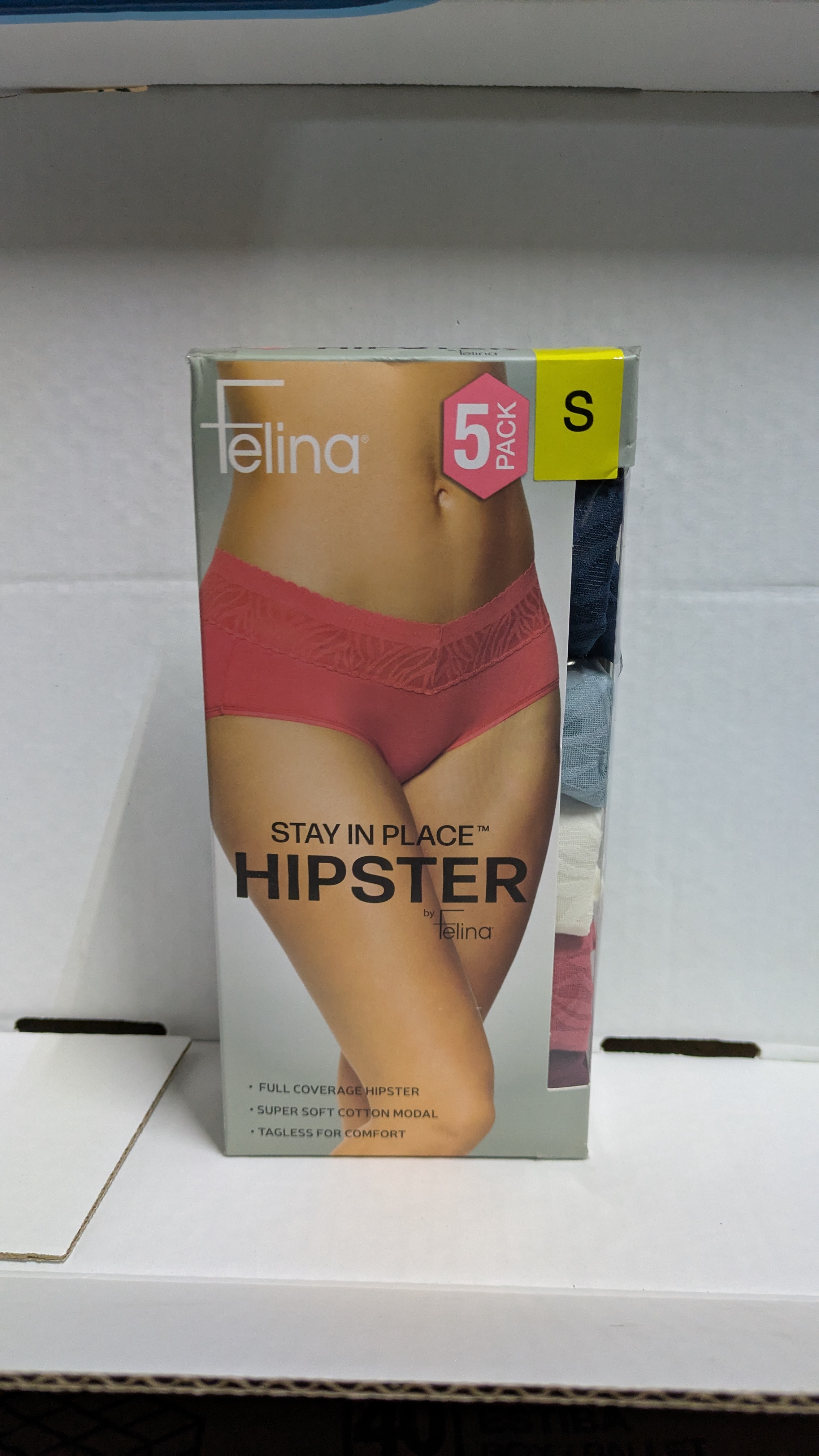 FELINA 5 PACK STAY IN PLACE HIPSTER BY FELINA SIZE S