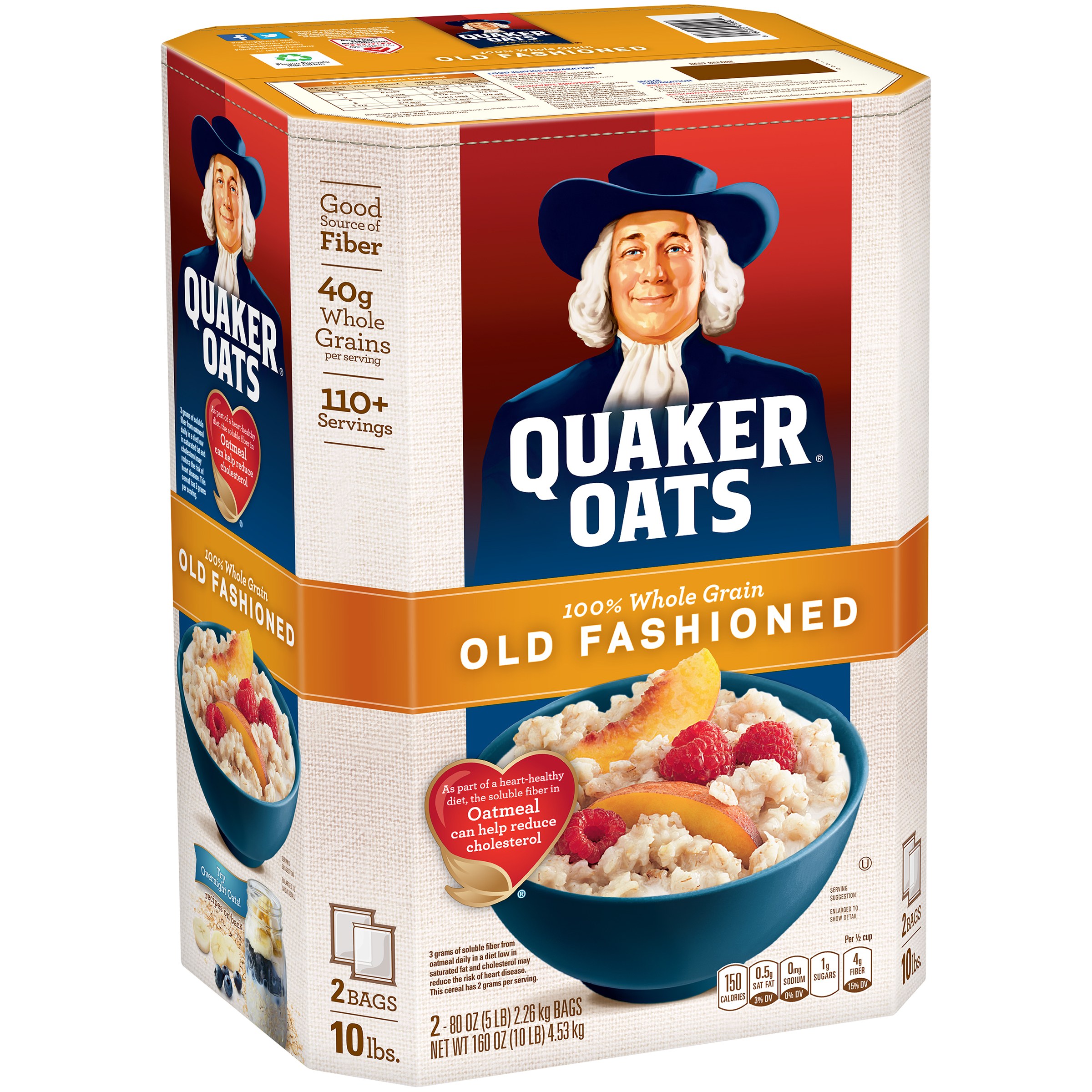 QUAKER OATS OLD FASHIONED OATMEAL 280 OZ. BAGS