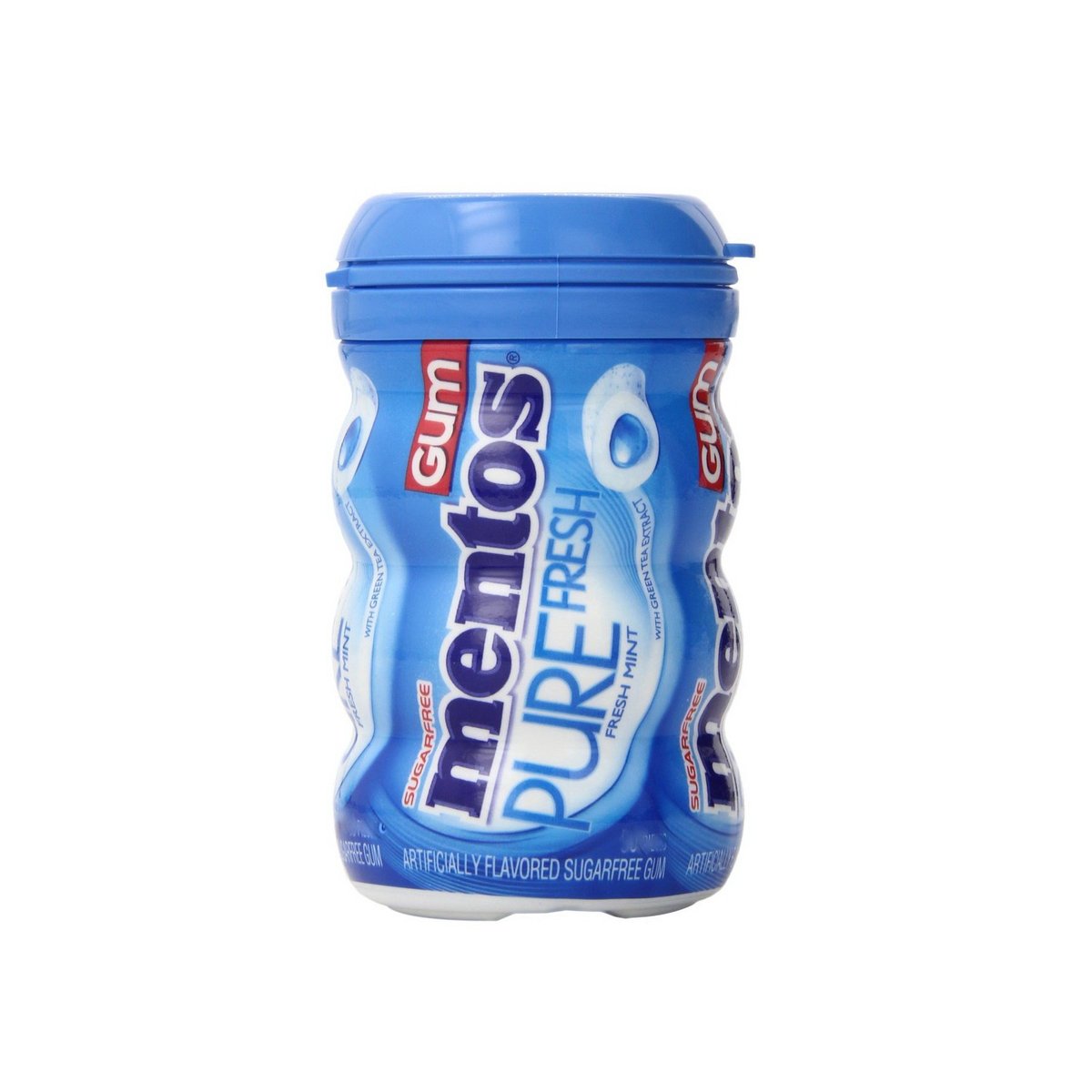 MENTOS PURE FRESH SUGARFREE CHEWING GUM WITH XYLITOL, FRESH MINT BOTTLE, 50 COUNT