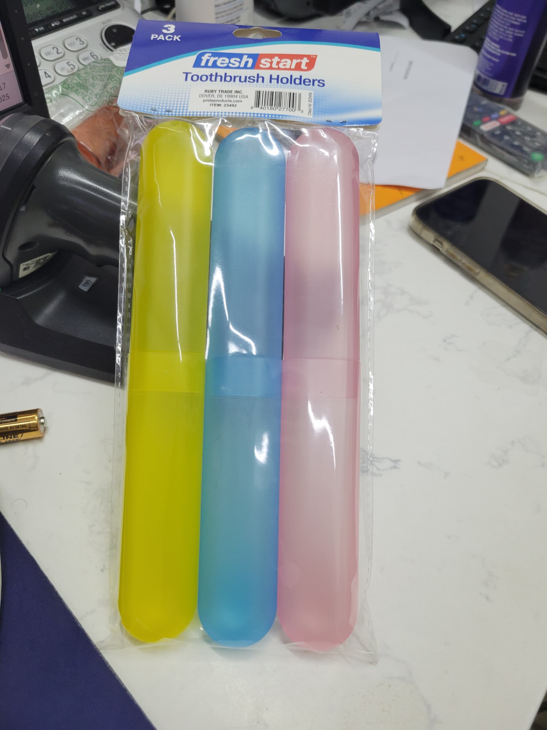 FRESH START TOOTHBRUSH HOLDERS 3 PACK ASTD COLORS 