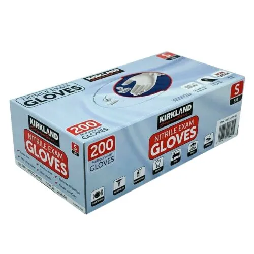 KIRKLAND SIGNATURE NITRILE EXAM GLOVES 100 COUNT SIZE S