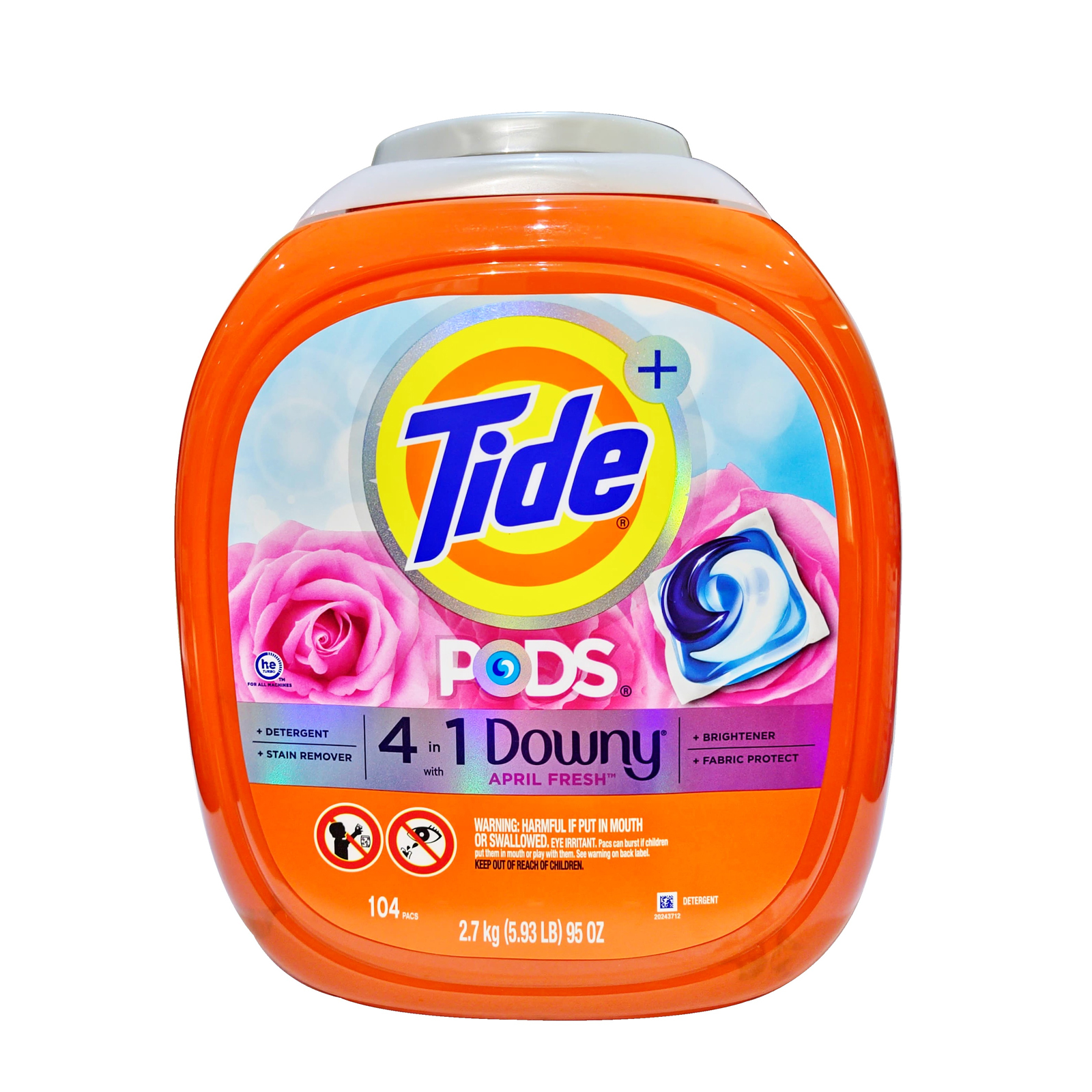 TIDE+ PODS 4 IN 1 DOWNY APRIL FRESH  2.7 KG (5.93 LB) 95 OZ