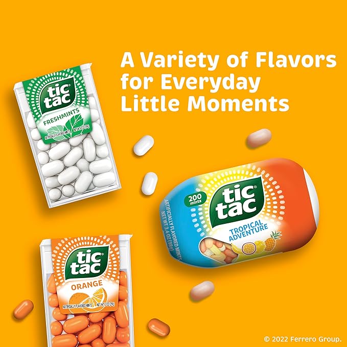TIC TAC TROPICAL ADVENTURE ARTIFICIALLY FLAVORED MINTS - 3.4OZ(98G) -200 MINTS