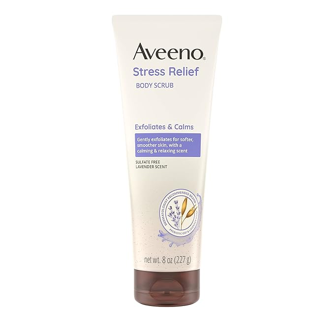 AVEENO STRESS RELIEF BODY SCRUB EXFOLIATES & CALMS SULFATE FREE LAVENDER SCENT 8OZ(227G)