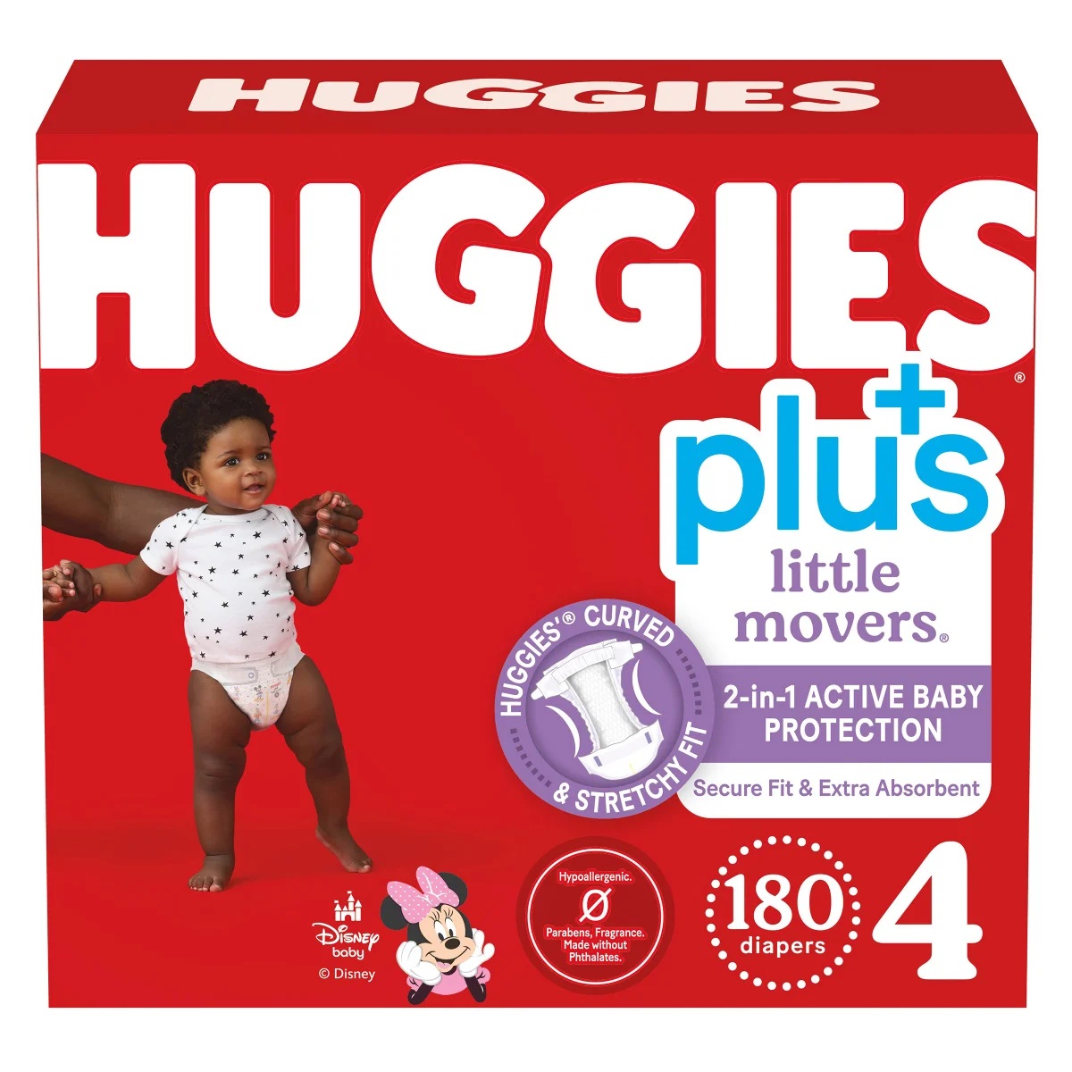 HUGGIES THE PLUS PROMISE  204 DIAPERS SIZE 4