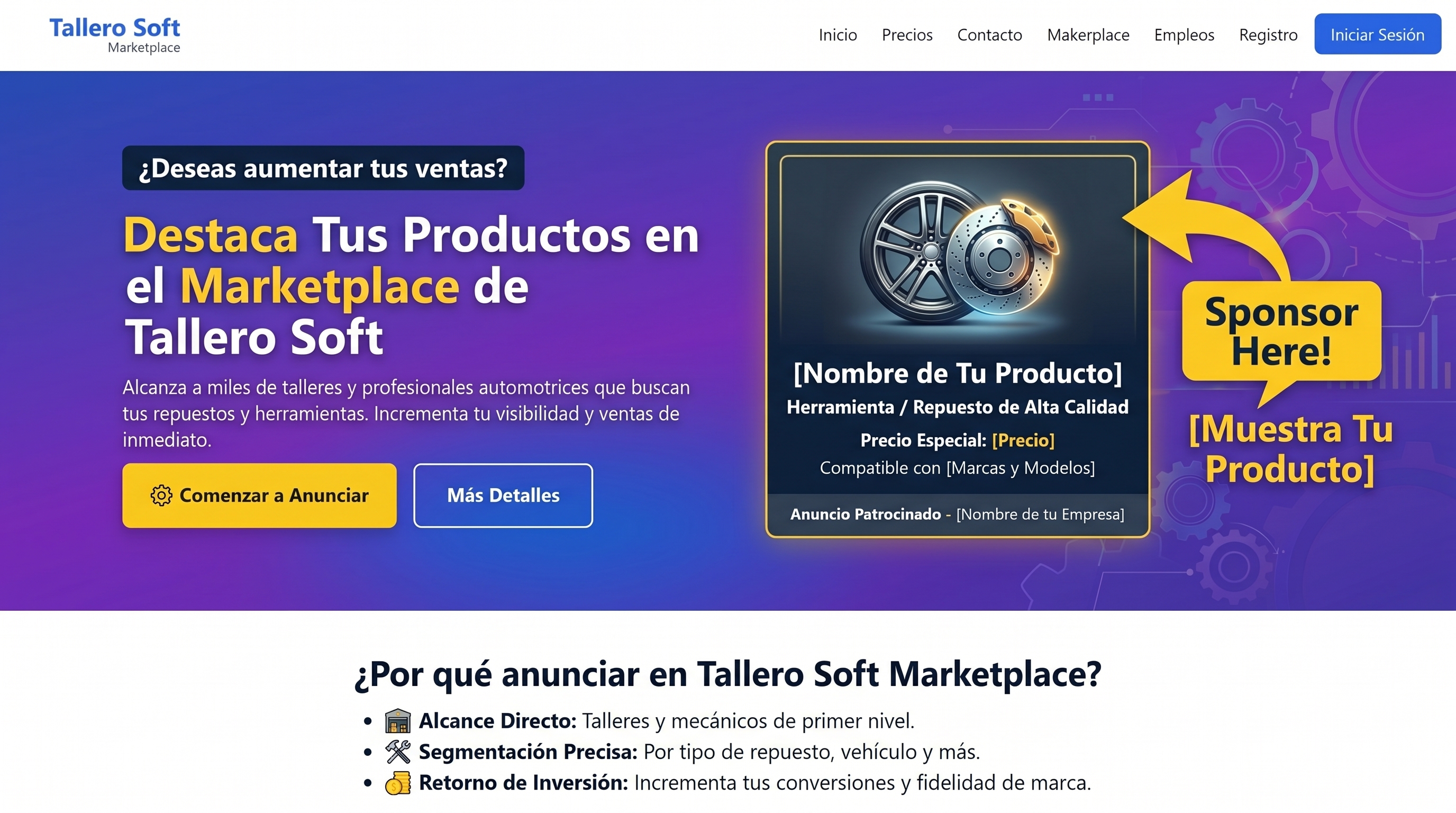 🚀 Publicita tu negocio en TalleroSoft Marketplace