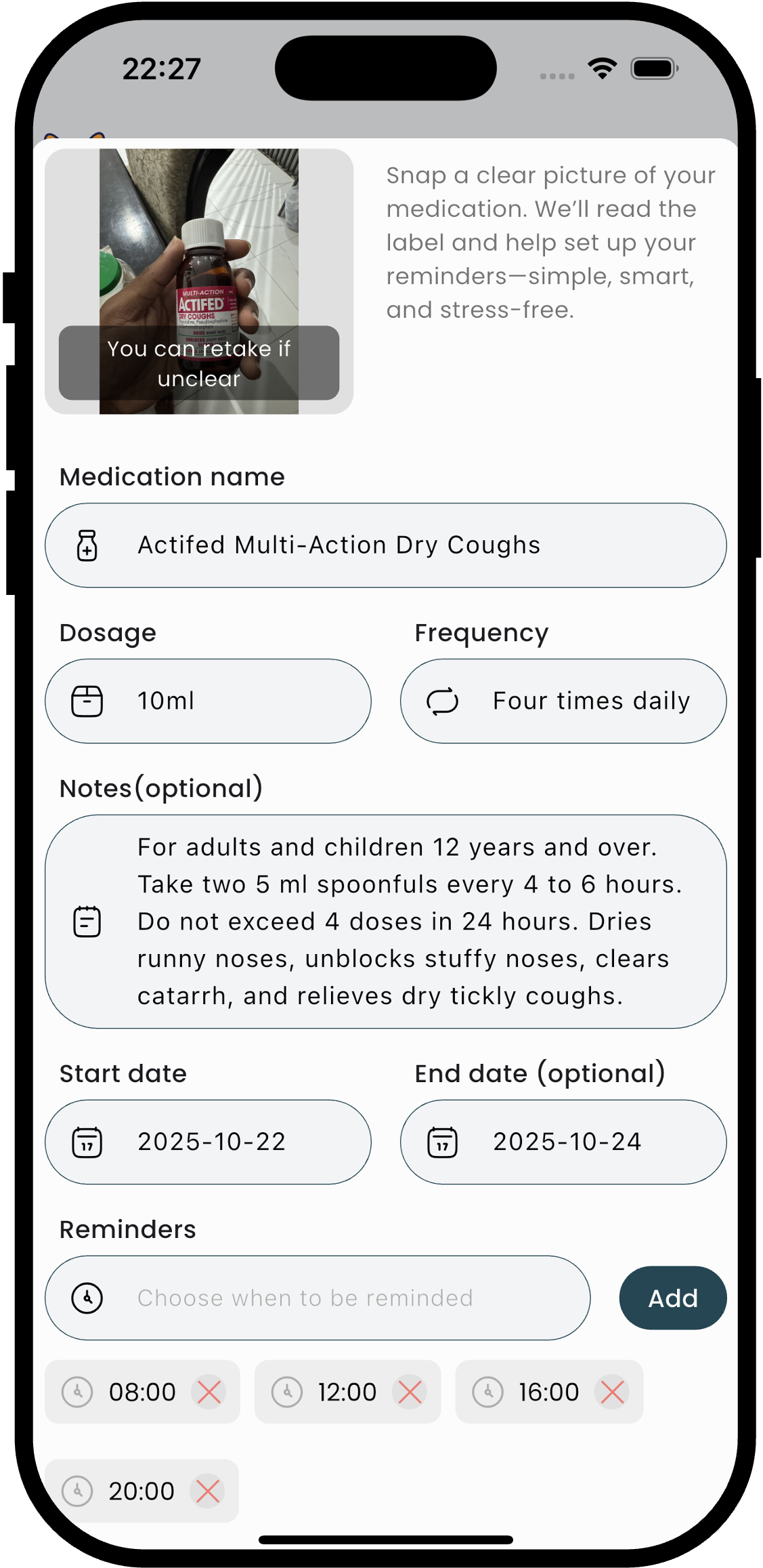 Profile management screenshot
