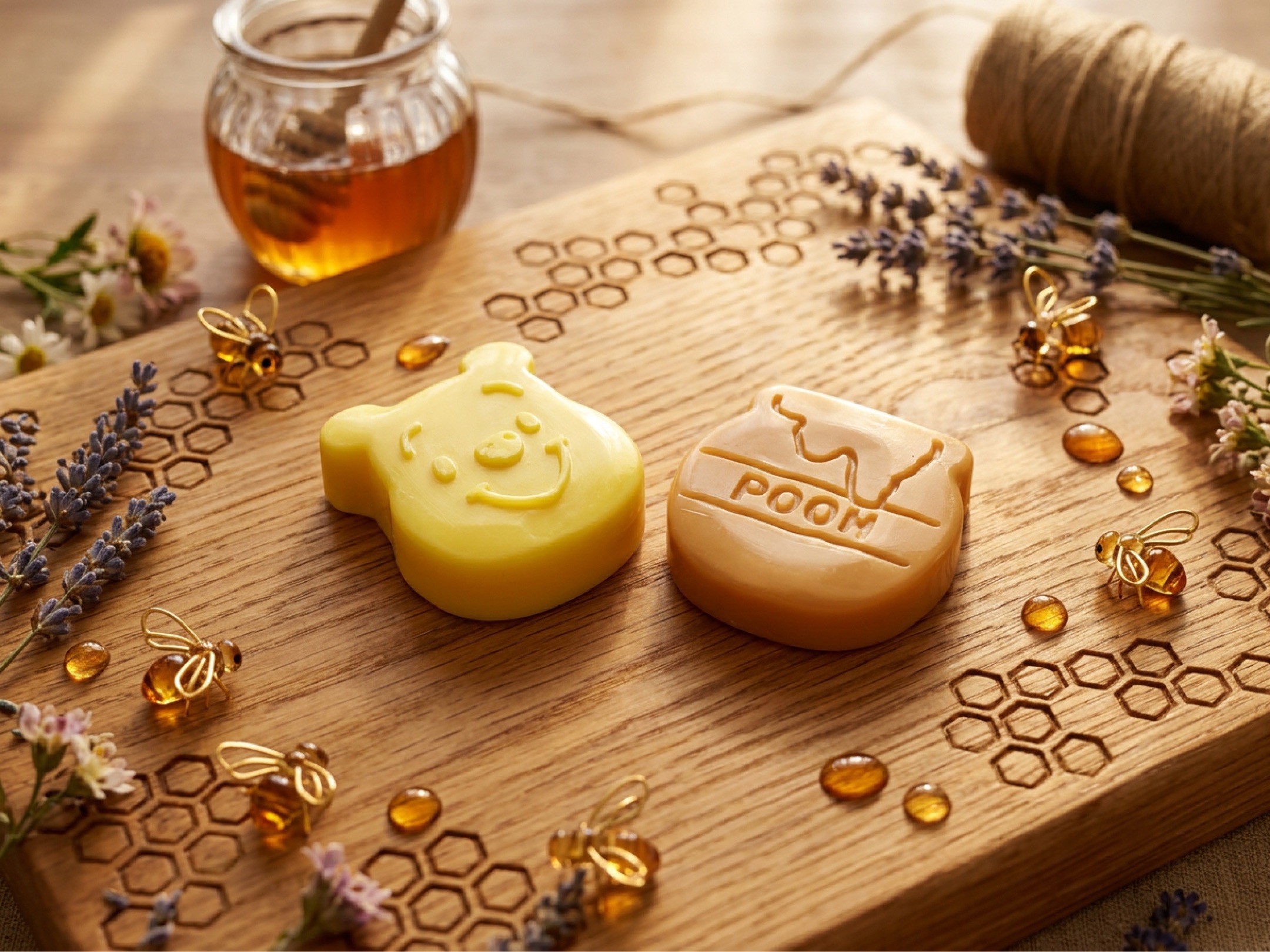 Kit com 2 Sabonetes Artesanais Decorativos em Formato de Ursinho