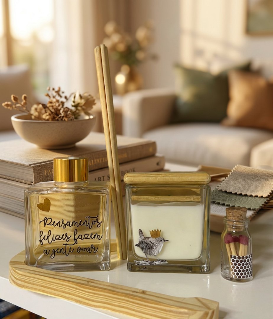 Kit Aromático com Difusor de Ambiente e Vela Decorativa