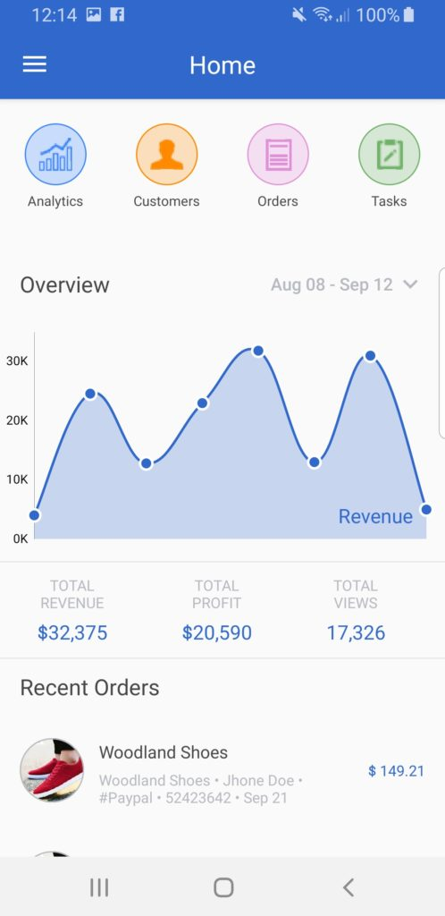 Android Dashboard App Template preview 2