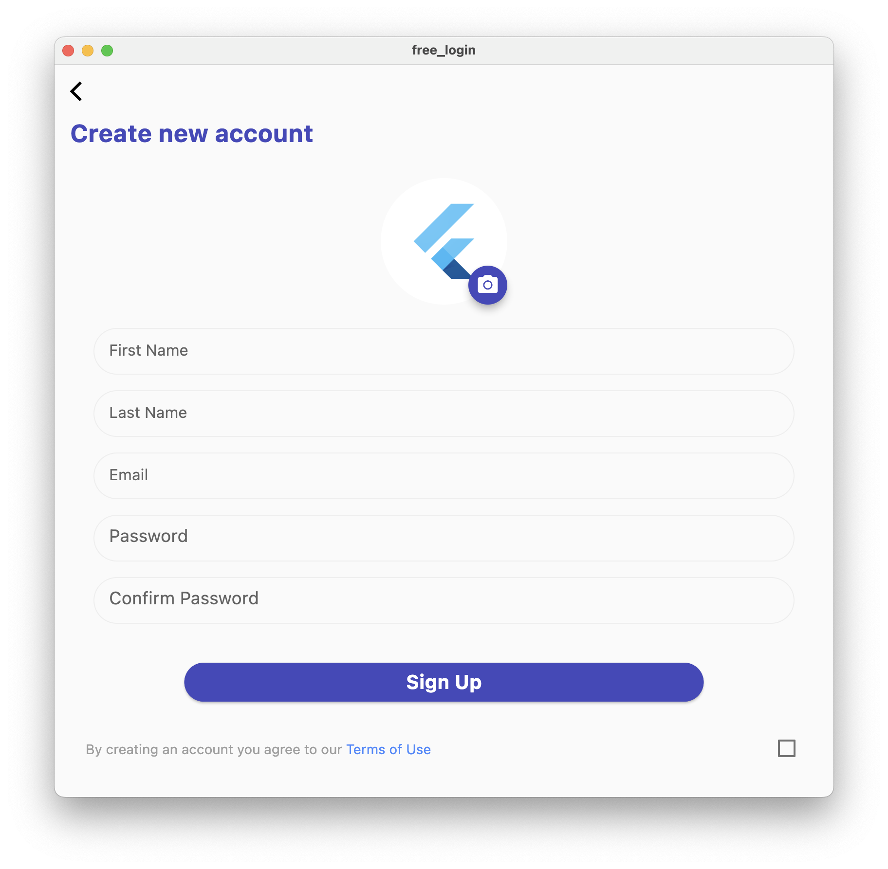 flutter mac sign up