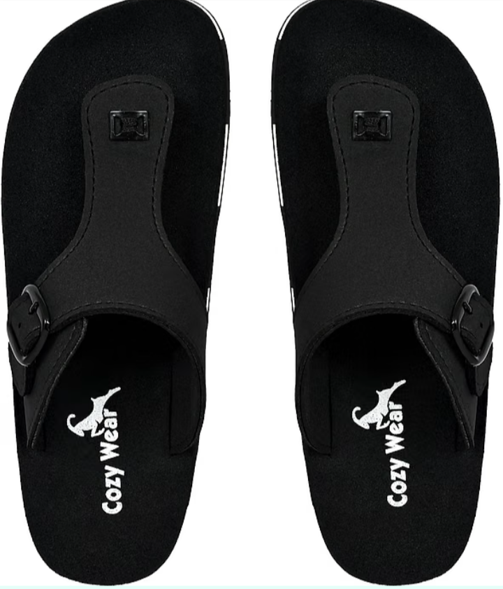 Men's Stylish Black Thong Flip Flops