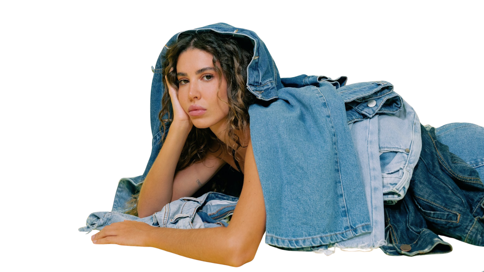 DOUBL body double wearing jeans