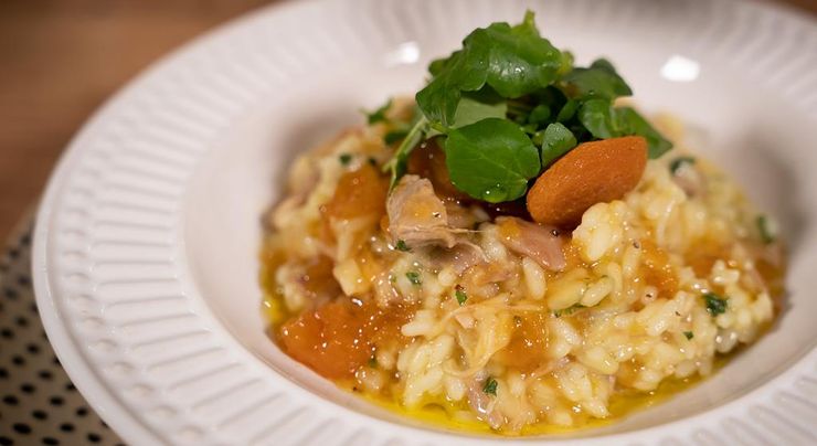 Risoto de Pato com Geleia de Damasco