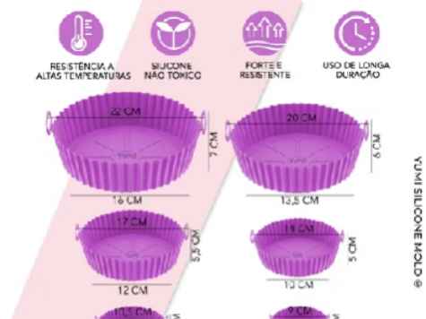 Forma de silicone Air fryer