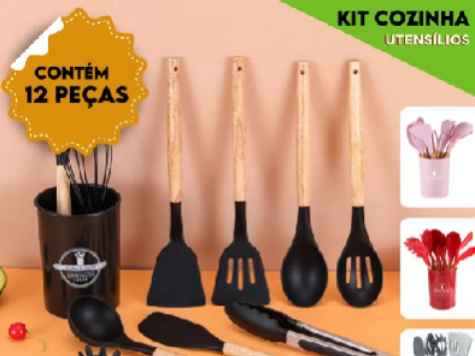 Kit 12 utensílios de cozinha