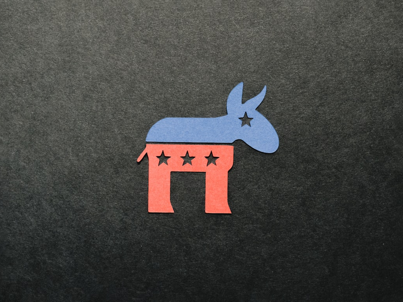 Symbol of Democratic party cut out of paper
