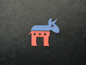 Symbol of Democratic party cut out of paper