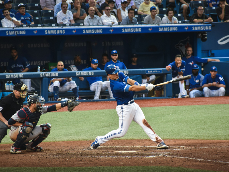 Baseball field with players 