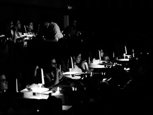 People dining at restaurant