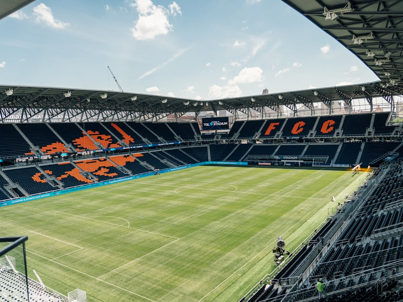 inside of the FC Cincinnati stadium in Cincinnati Ohio.