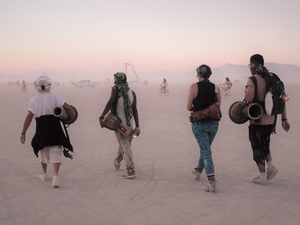 Heading into  my first Burning Man- and blessed to be an ambient drummer for the Fire Spinners, who perform around the Man prior to the burning ceremony.  One of the days of my life that I will never forget,  and find strange dreams surrounding this picture when I’m older and starting to forget- a grounding of who I am, the people I want to  surround myself with, and the courage and love that I want to guide me for the rest of my lifetime.