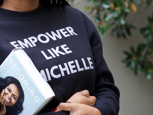 woman holding book