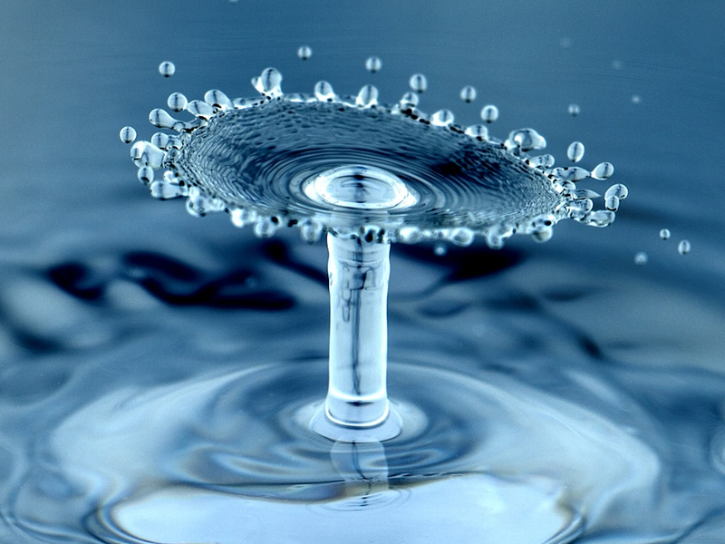 Two drops of water colliding