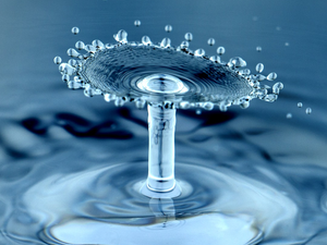 Two drops of water colliding