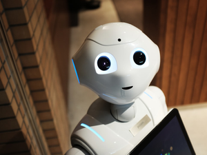 White robot human features