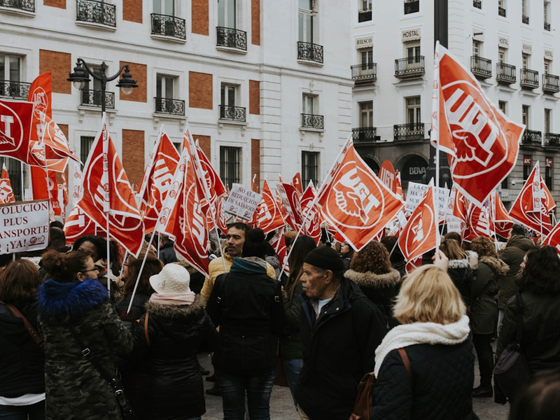Protest in the town square