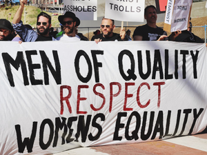Some candid shots from the 2017 Women’s March in Los Angeles. Powerful image of allies.