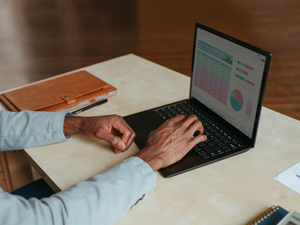 a person using a laptop
