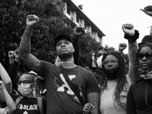 Damian Lillard at the Black Lives Matter march in Portland