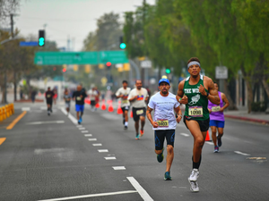 Approaching Finish Line during the annual run "Carerra de los Muertos"