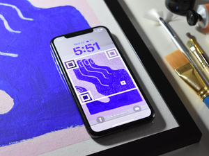 a cell phone sitting on top of a table
