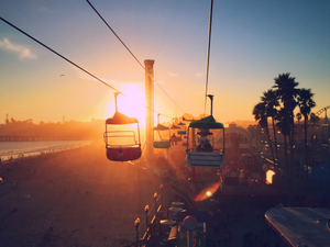 Santa Cruz Boardwalk during Sunset