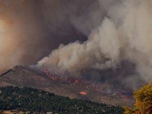 Taken on the day the calwood fire started from the peak to peak highway. Showing the smoke plume created from the fire after growing to 8000 acres within the first 5 hours.