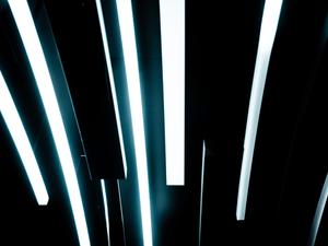Details of "Questions for the future", a socio-critical work of art that is intended to encourage people to question modern trends. Displayed at Futurium in Berlin