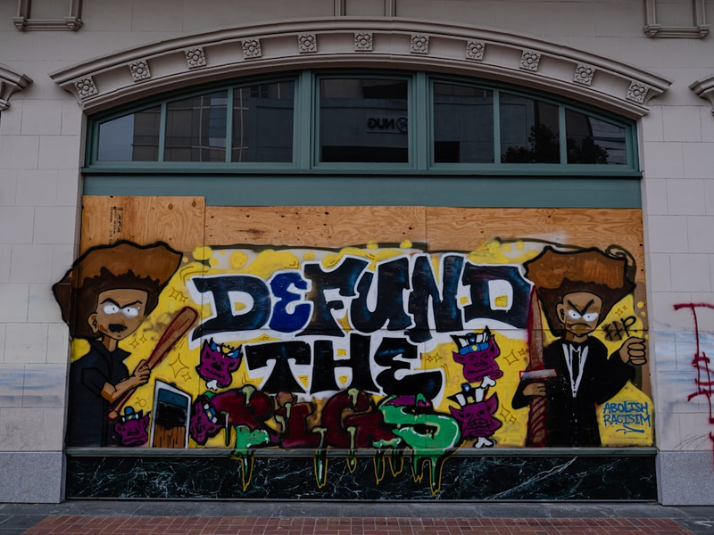 Black Lives Matter murals in Oakland, CA.