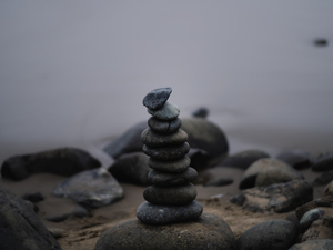 Stacked stones in San Francisco.